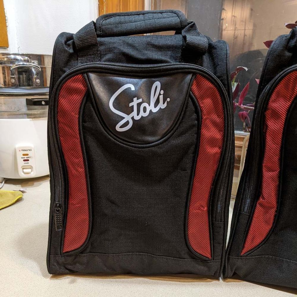 2 Stoli Vodka Travel Bottle Bag Gift Set; NWOT; Collapsible Liquor Bottle Bag